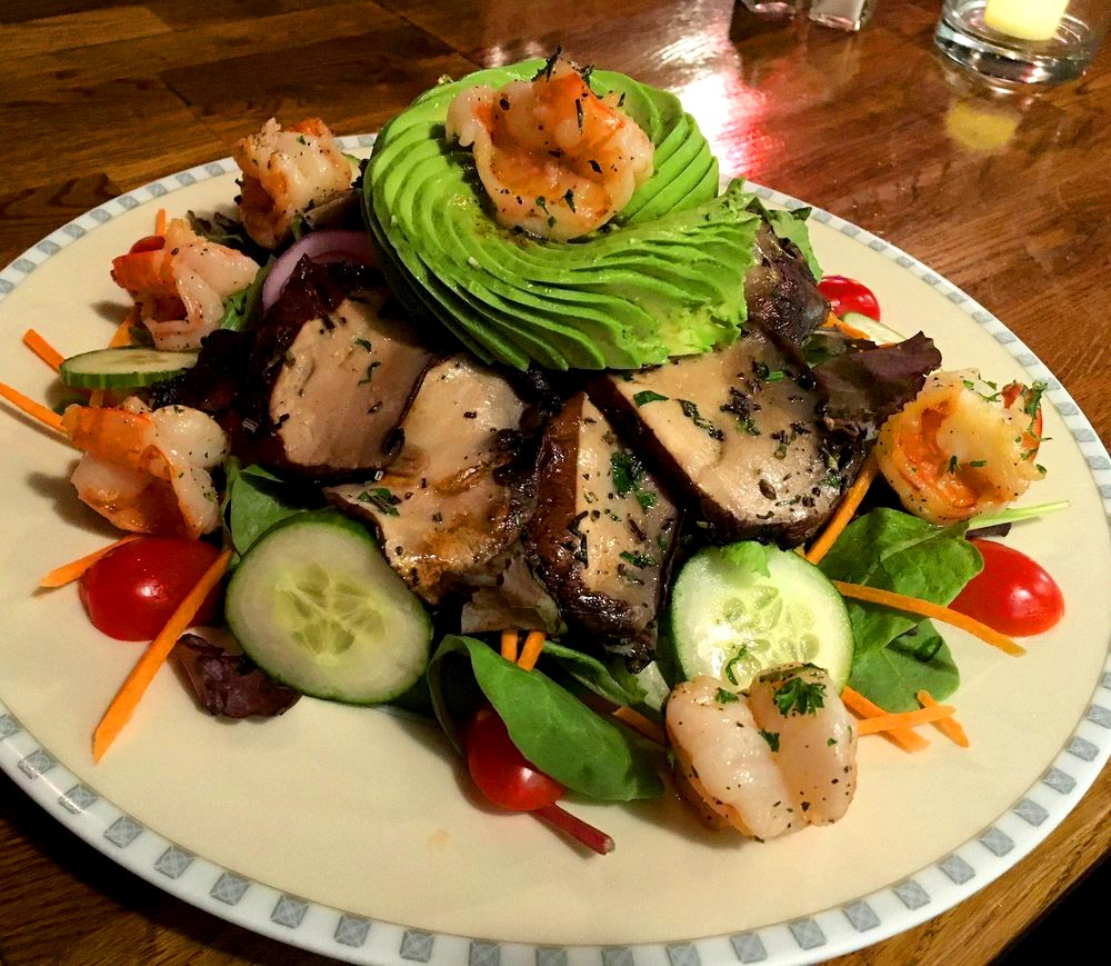 BIN 141 nyc restaurant east village portobello avocado shrimp salad